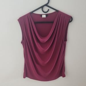 Jennie And Marlis Berry Red Drape Blouse